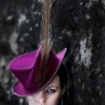 Louise Pocock Millinery felt riding hat with pheasant feather by